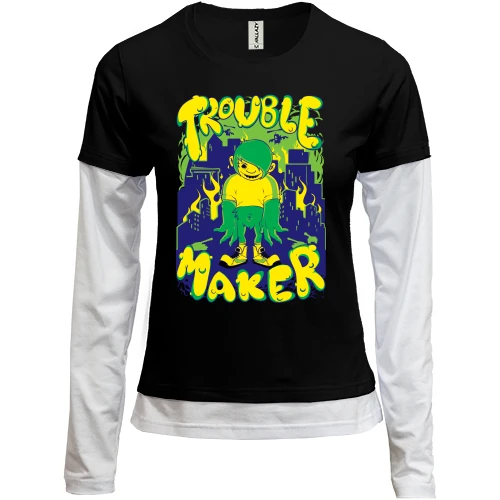 Женский лонгслив Комби Trouble Maker с монстром