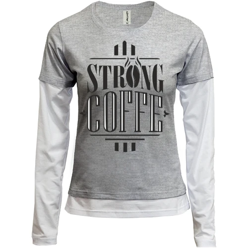 Женский лонгслив Комби Strong Coffee