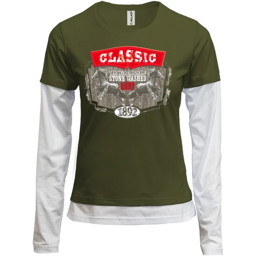 Женский лонгслив Комби Stone Washed 1892 Classic