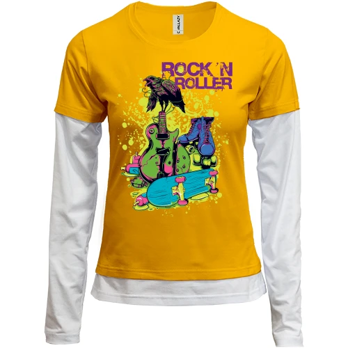 Женский лонгслив Комби Rock and Roller