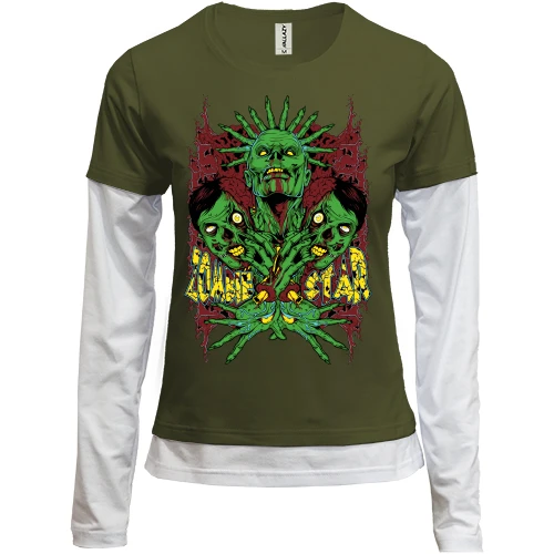 Женский лонгслив Комби Zombie Star