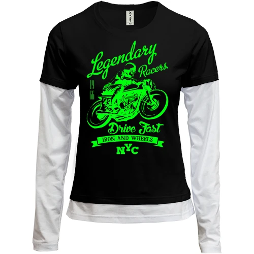 Женский лонгслив Комби legendary races drive fast
