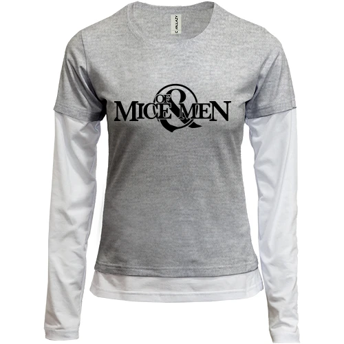 Женский лонгслив Комби, синий, Of Mice And Men logo