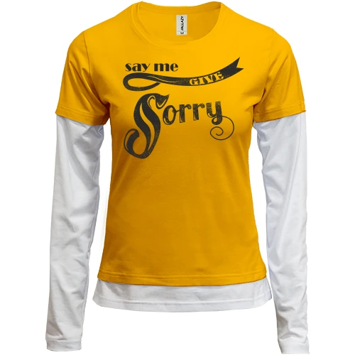Женский лонгслив Комби say me give sorry