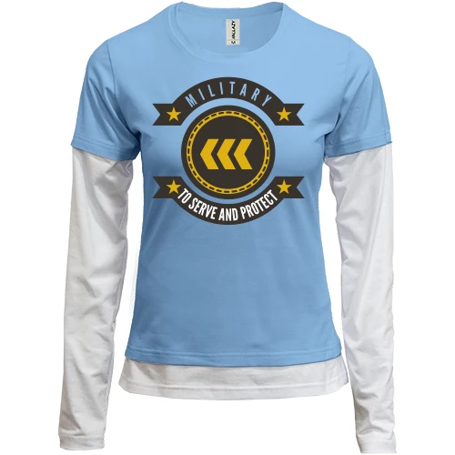 Женский лонгслив Комби military to serve and protect