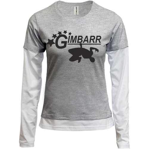 Женский лонгслив Комби, синий, Gimbarr