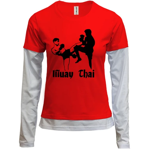 Женский лонгслив Комби Muay Thai с силуэтами бойцов