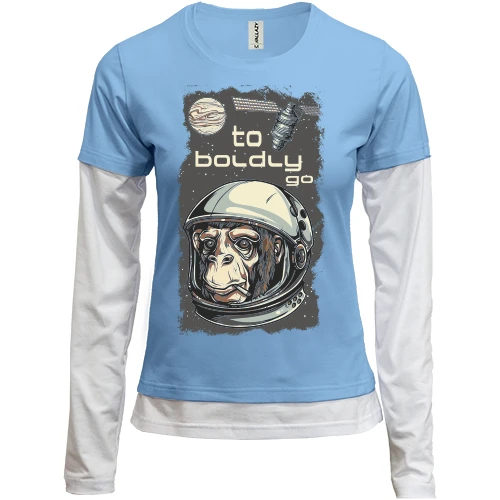 Женский лонгслив Комби to boldly go