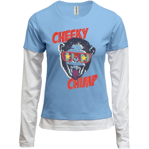 Женский лонгслив Комби cheeky chimp monkey