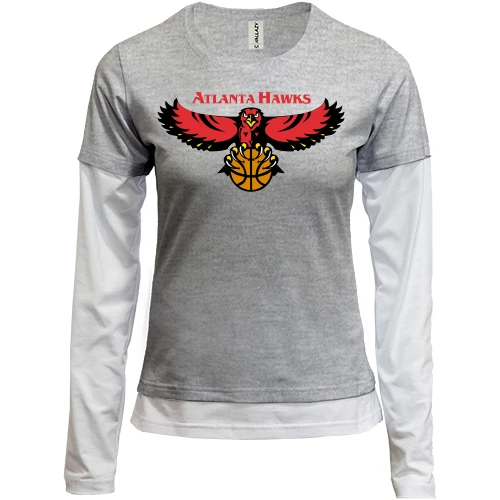 Женский лонгслив Комби, синий, atlanta hawks