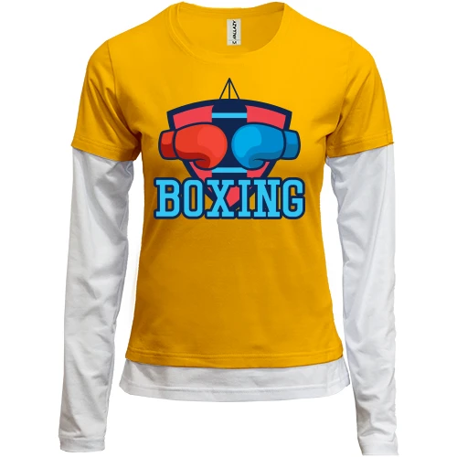 Женский лонгслив Комби boxing с перчатками