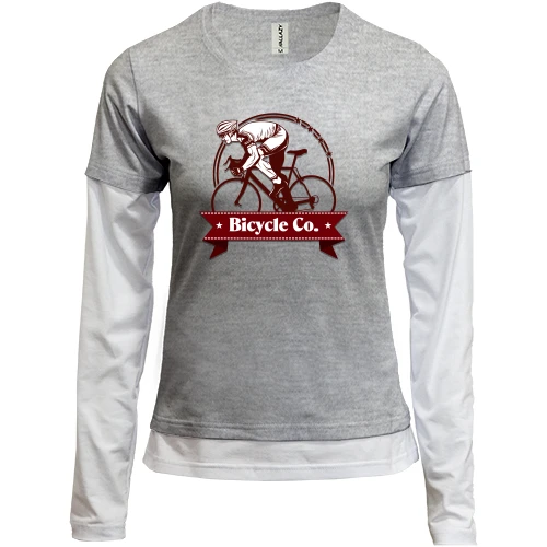 Женский лонгслив Комби, синий, bicycle co