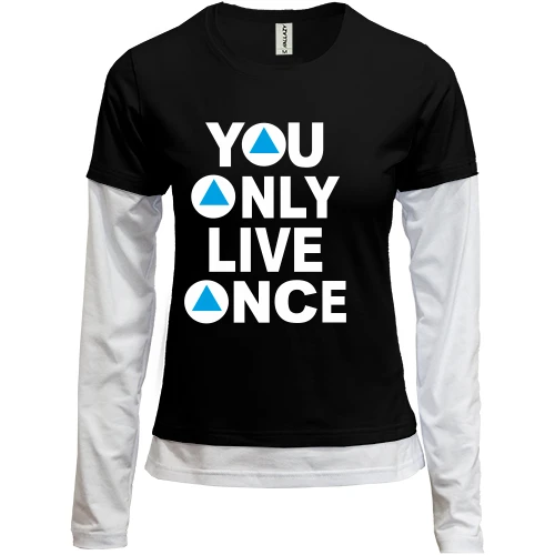 Женский лонгслив Комби You Only Live Once