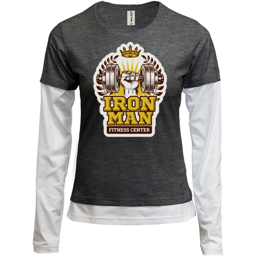 Женский лонгслив Комби fitness center iron man