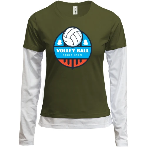 Женский лонгслив Комби, черный, Volleyball