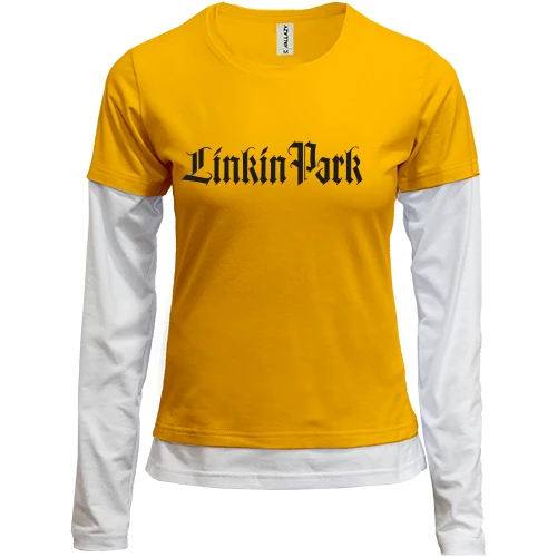 Женский лонгслив Комби, желтый, Linkin Park (готик)