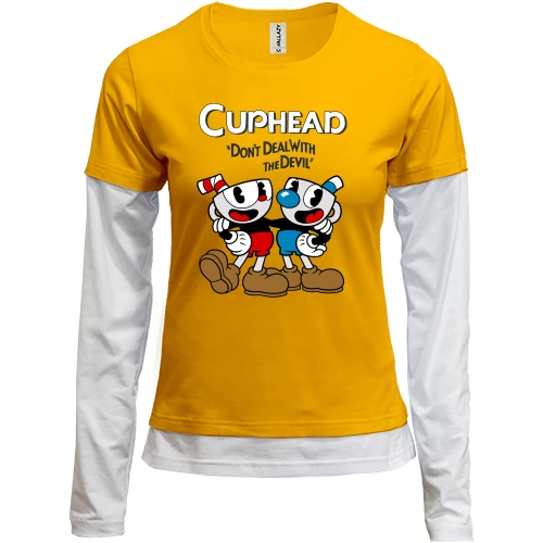 Женский лонгслив Комби Cuphead