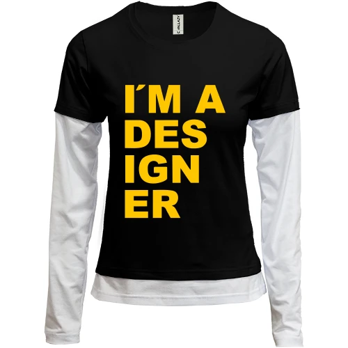Женский лонгслив Комби для дизайнера "i`m a designer"