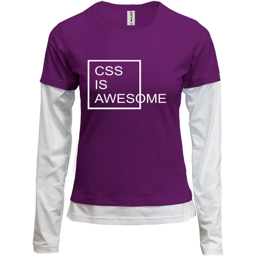 Жіночий лонгслів Комбі з написом "Css is awesome"