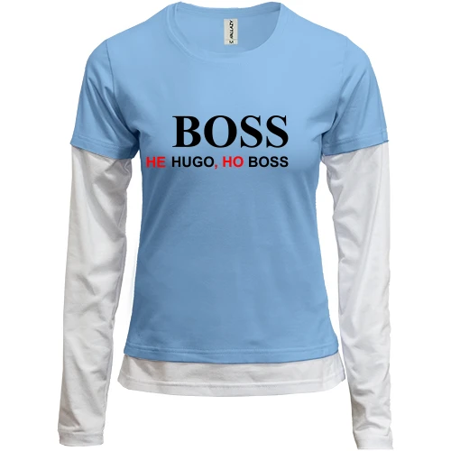 Жіночий лонгслів Комбі для шефа "не hugo, но boss"