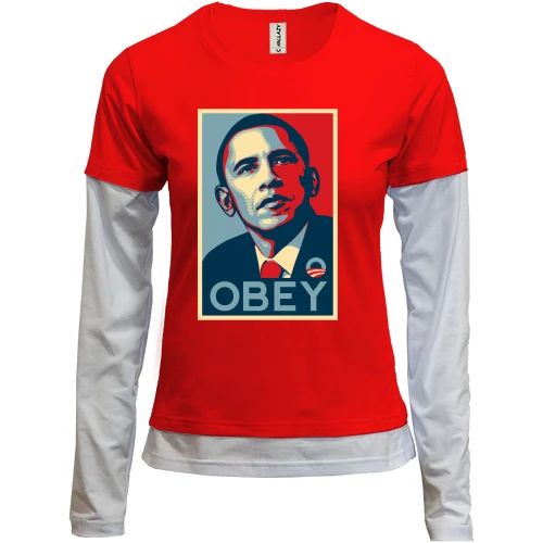 Женский лонгслив Комби Obey Obama