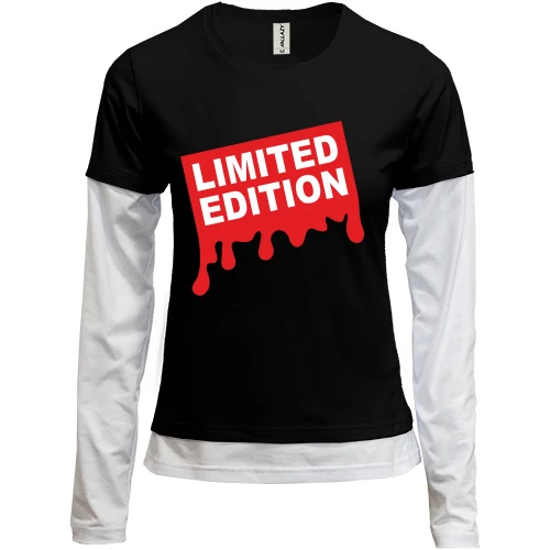 Женский лонгслив Комби Limited Edition с красными подтёками