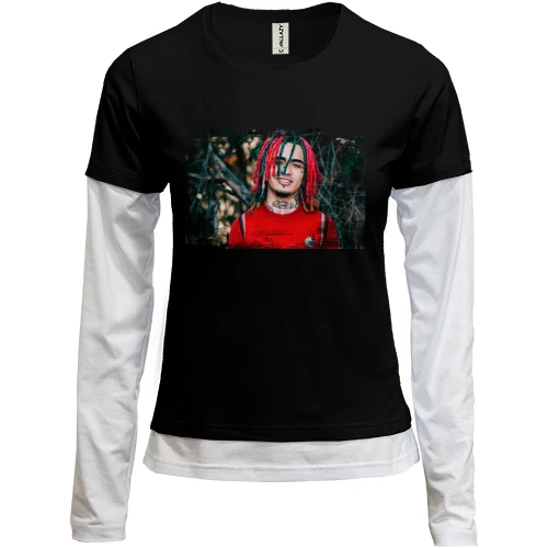 Женский лонгслив Комби, черный, Lil Pump