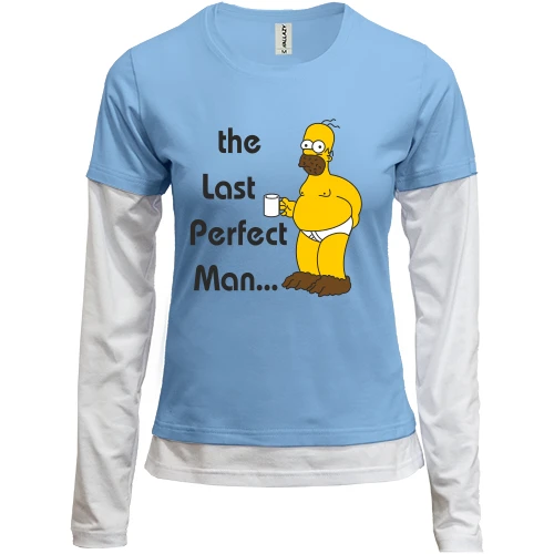 Женский лонгслив Комби, синий, The last perfect man