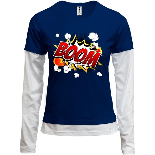 Женский лонгслив Комби "BOOM"