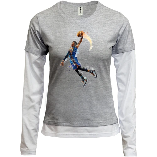 Женский лонгслив Комби, синий, с Russell Westbrook