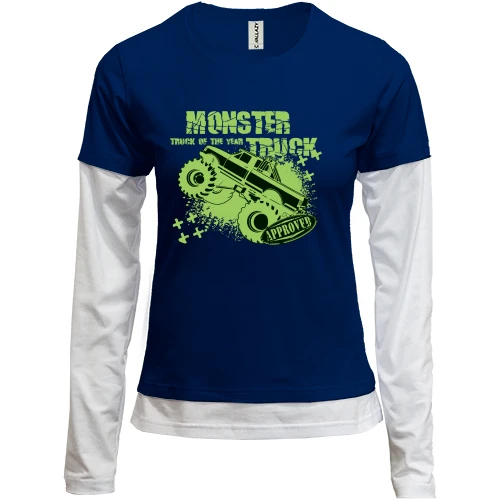 Женский лонгслив Комби Monster Trucks