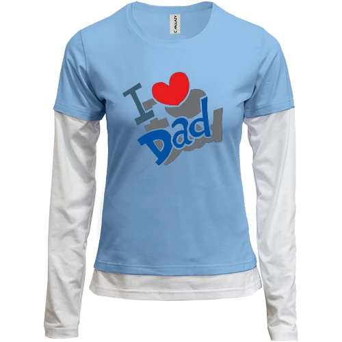 Женский лонгслив Комби с надписью "i love dad"