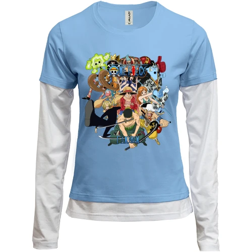 Жіночий лонгслів Комбі, синій, One Piece (2)