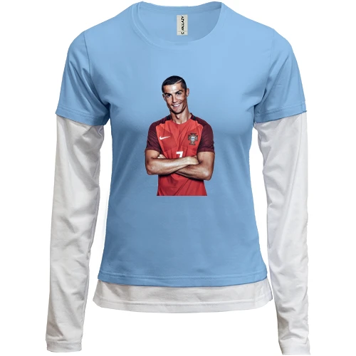 Женский лонгслив Комби c Cristiano Ronaldo