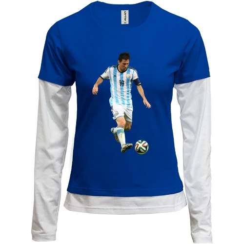 Жіночий лонгслів Комбі, Синій, з Lionel Messi 2