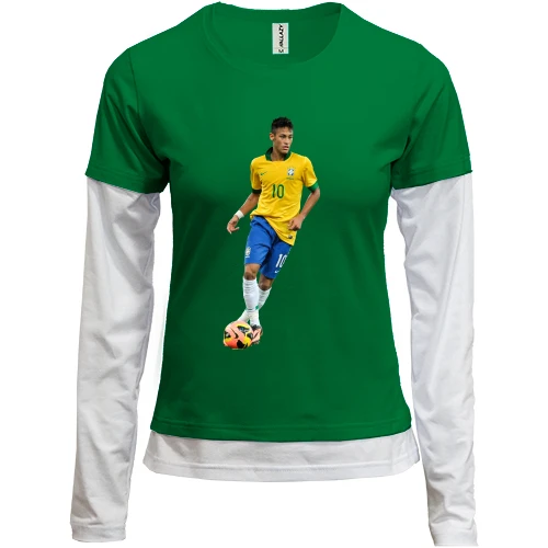 Женский лонгслив Комби с Neymar Brazil