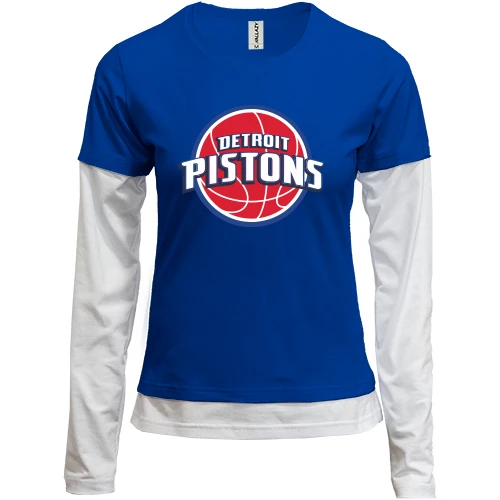 Жіночий лонгслів Комбі, Синій, Detroit Pistons