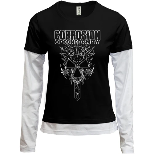Женский лонгслив Комби, черный, Corrosion Of Conformity