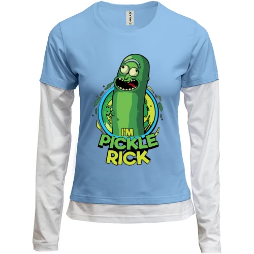 Женский лонгслив Комби Pickle Rick (2)