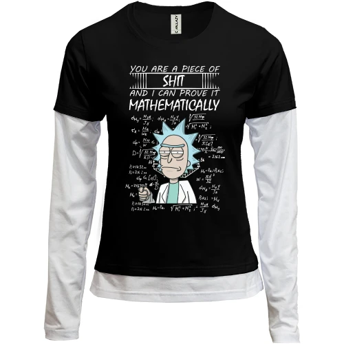 Жіночий лонгслів Комбі, Чорний, Rick and Morty - you are pice of ...