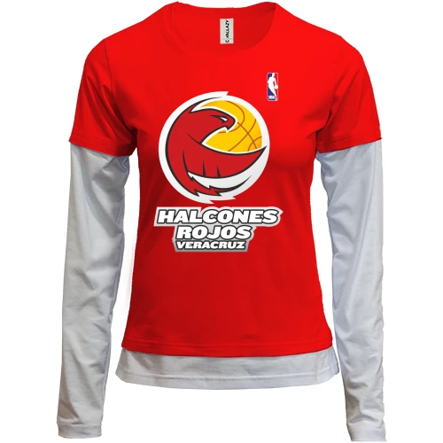 Женский лонгслив Комби, красный, Halcones Rojos
