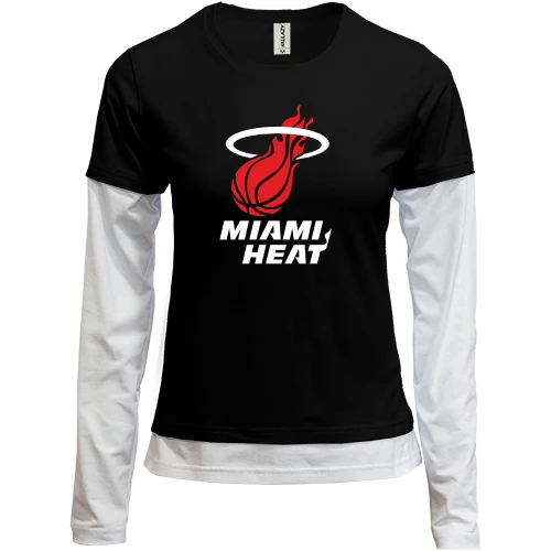 Женский лонгслив Комби, черный, Miami Heat
