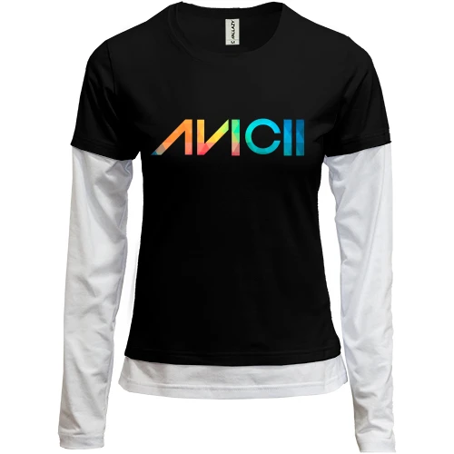 Женский лонгслив Комби, черный, Avicii