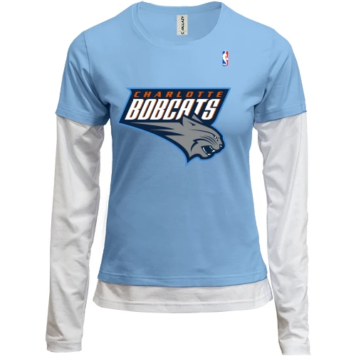 Женский лонгслив Комби, синий, Charlotte Bobcats