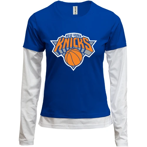 Женский лонгслив Комби, синий, New York Knicks