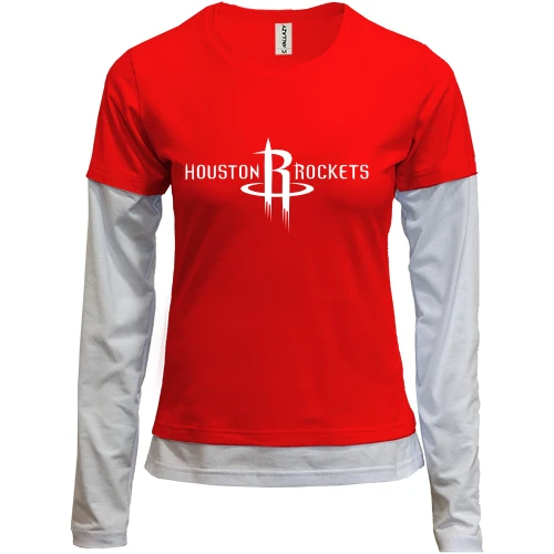 Женский лонгслив Комби, красный, Houston Rockets