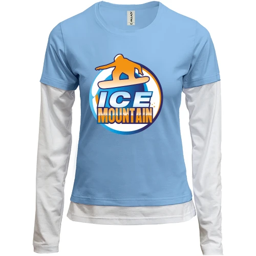 Женский лонгслив Комби, синий, Ice mountain
