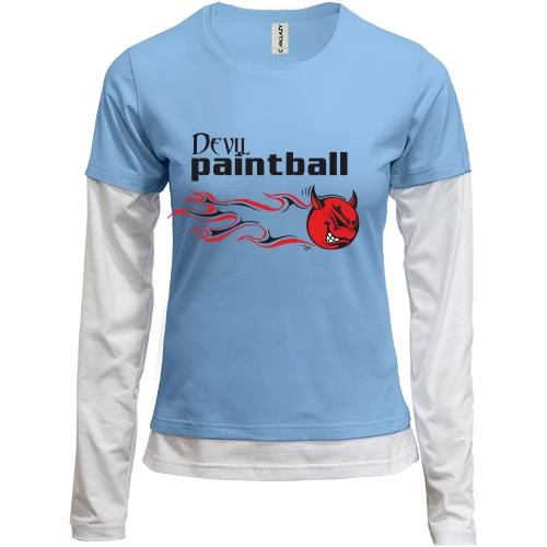 Женский лонгслив Комби, синий, Devil paintball