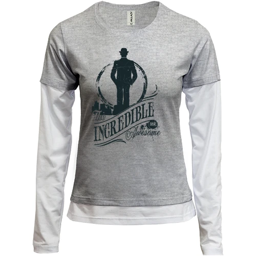 Женский лонгслив Комби с изображением "The Incredible Mr. Awesome"