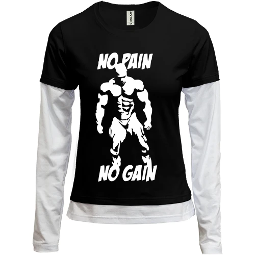 Женский лонгслив Комби No pain no gain